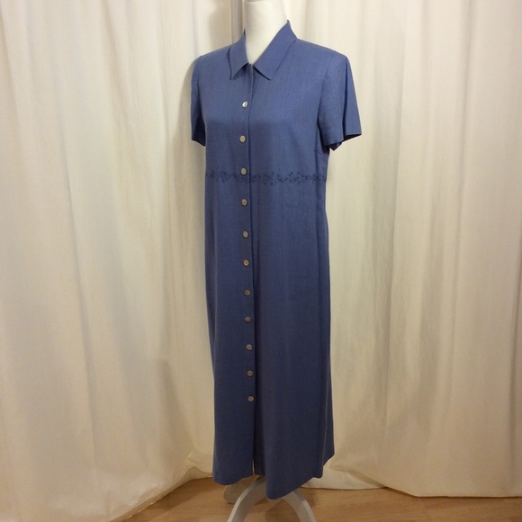 TALBOTS Linen Buttondown Shirt Style Dress - Picture 5 of 8